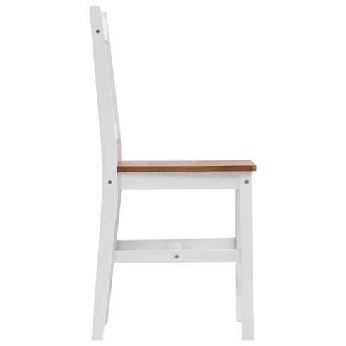 Maison Madeleine -  9 Piece Dining Set Pinewood White and Brown